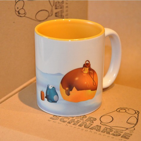 sch�ne weihnachtsbechertasse, fast gelb