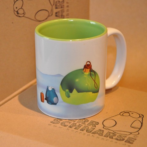 sch�ne weihnachtsbechertasse, gr�nlich